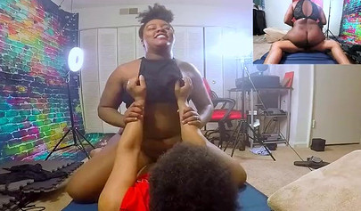 Ebony with a big booty Jade Jordan goes up and down on a BBC