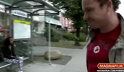 Euro ebony slut gets picked up in public and fucked