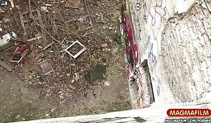 Euro ebony slut gets picked up in public and fucked