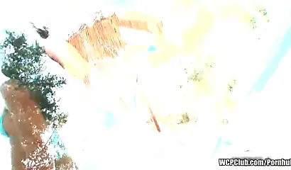 Black stunner in sexy panties Jade Nacole takes a rod up her bum hole