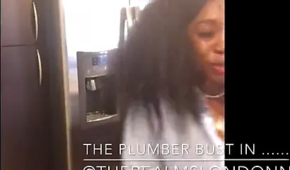 Busty curly-haired ebony strips and blows a strong black dick