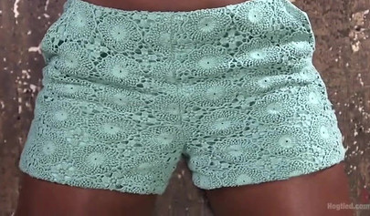 Skinny ebony Ana Foxxx gets humiliated & toyed while bound