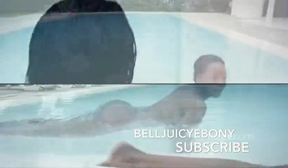 Marvelous Caribbean doll shows off her big tits and ass while going for a swim