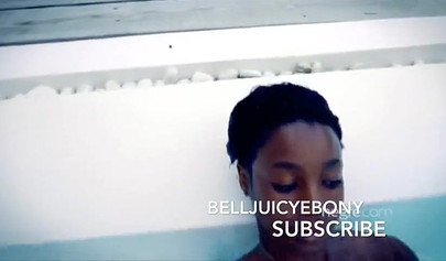 Marvelous Caribbean doll shows off her big tits and ass while going for a swim