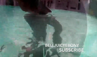 Marvelous Caribbean doll shows off her big tits and ass while going for a swim