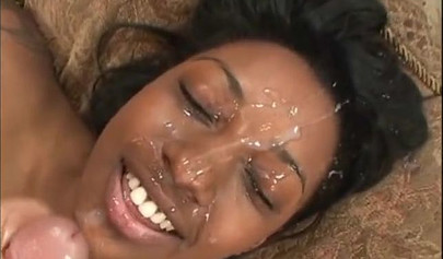 Ebony cuties get their faces covered in sperm (cumpilation)