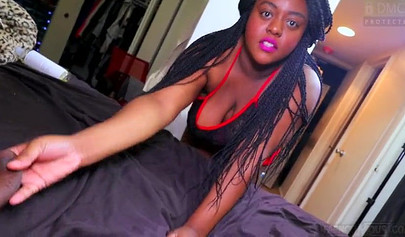 Ebony fatty Jade Jordan oils up her huge ass & fucks her roommate