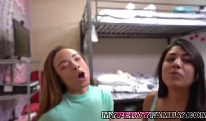 Two ebony roommates Jamie Marleigh & Lexy Bandera French kiss