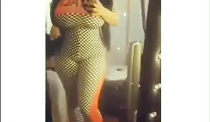 Sexy ebony goddess teases with her curves in a solo