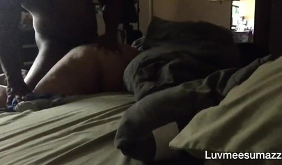 Amateur ebony takes a morning hardcore pounding