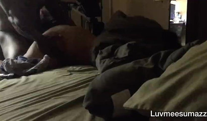 Amateur ebony takes a morning hardcore pounding