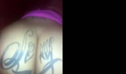 Ebony with tattooed ass cheeks bouncing on a BBC