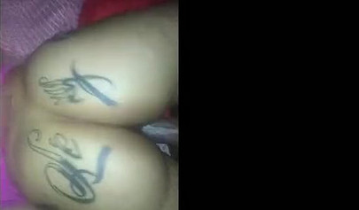 Ebony with tattooed ass cheeks bouncing on a BBC