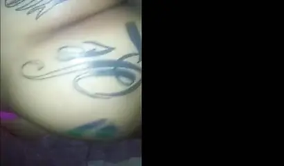 Ebony with tattooed ass cheeks bouncing on a BBC