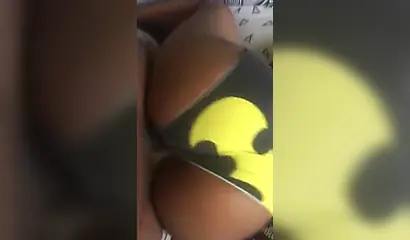 Ebony gets fucked doggystyle in her batman panties