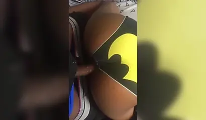 Ebony gets fucked doggystyle in her batman panties