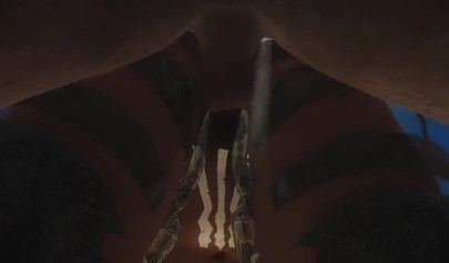 Busty anime ebony gets boned outdoors by a monster