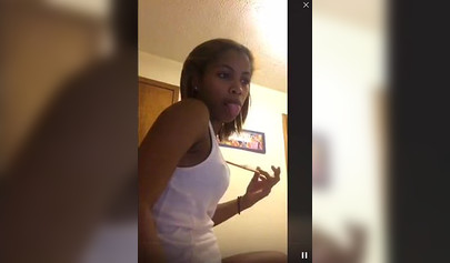 African hottie twerking in her tight white dress