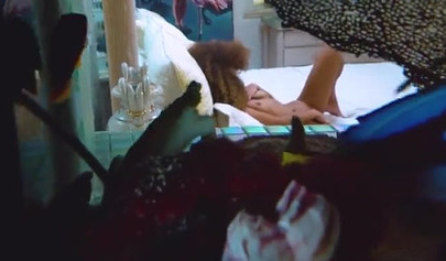 Sweetheart rides her trimmed ebony pussy on a BBC