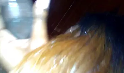 Teen ebony slut feeds herself with a dark meat pole