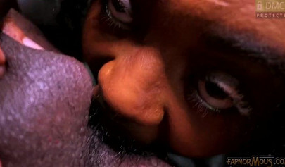 Lusty ebony fatty Jade Jordan rims her lover before getting creampied