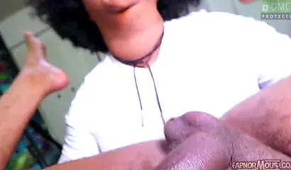 Lusty ebony fatty Jade Jordan rims her lover before getting creampied