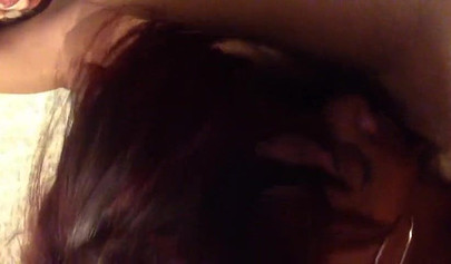 Slutty ebony wife rimming her man up close