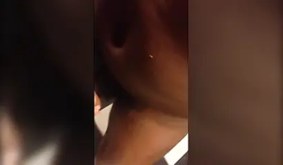 Slutty ebony wife rimming her man up close