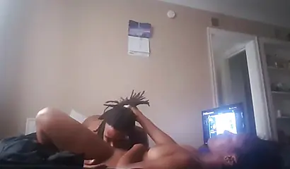 Horny ghetto whore gets choked and roughly pounded