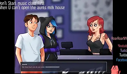 Animated teachers tease with their monster tits