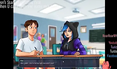 Animated teachers tease with their monster tits