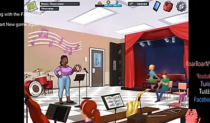 Animated teachers tease with their monster tits