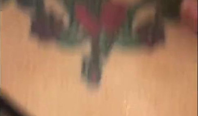 Redheaded ebony slut Caramel Chaun shows off her cock sucking skills