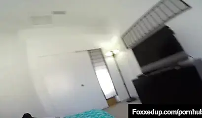 Ebony sweetheart Jenna Foxx gets her mouth & pussy fucked by a white dick