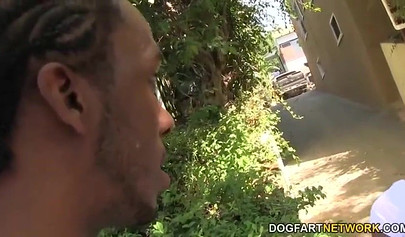 Black hottie Chanell Heart participates in an IR gangbang