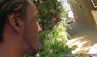 Black hottie Chanell Heart participates in an IR gangbang