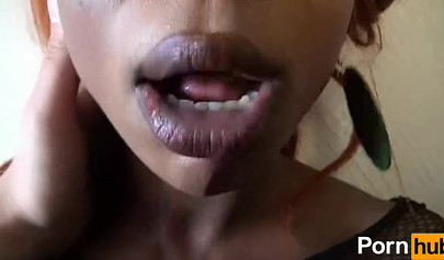 Ebony slut gets picked up and fucked by a white strange