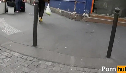 Ebony slut gets picked up and fucked by a white strange