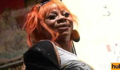 Ebony slut gets picked up and fucked by a white strange