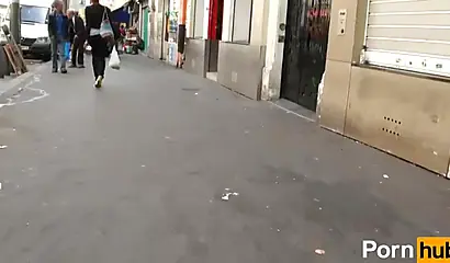 Ebony slut gets picked up and fucked by a white strange