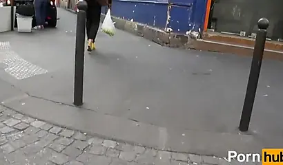 Ebony slut gets picked up and fucked by a white strange