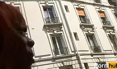 Ebony slut gets picked up and fucked by a white strange