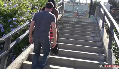 Busty ebony with pierced nipples Lisa Tiffian gets dominated & fucked