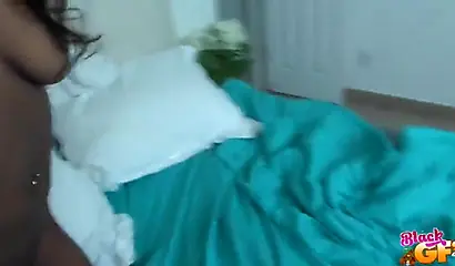 Ebony girlfriend Lexi Rose gets her throat and pussy fucked