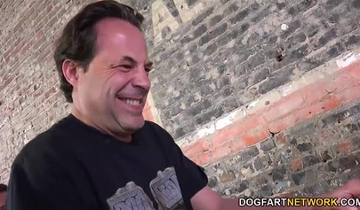 Busty ebony Cherry Hilson gets gangbanged by a bunch of white men