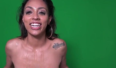 Busty ebony Cherry Hilson gets gangbanged by a bunch of white men