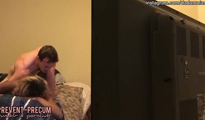 Ebony nerd gets boned by her landlord on hidden cam