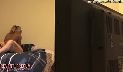 Ebony nerd gets boned by her landlord on hidden cam