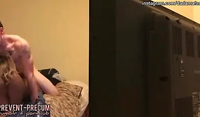 Ebony nerd gets boned by her landlord on hidden cam