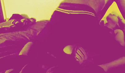 Lingerie-clad ebony with a big booty gets orally pleased & fucked doggystyle